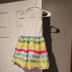 The Children's Place White and Multicolor Striped Dress